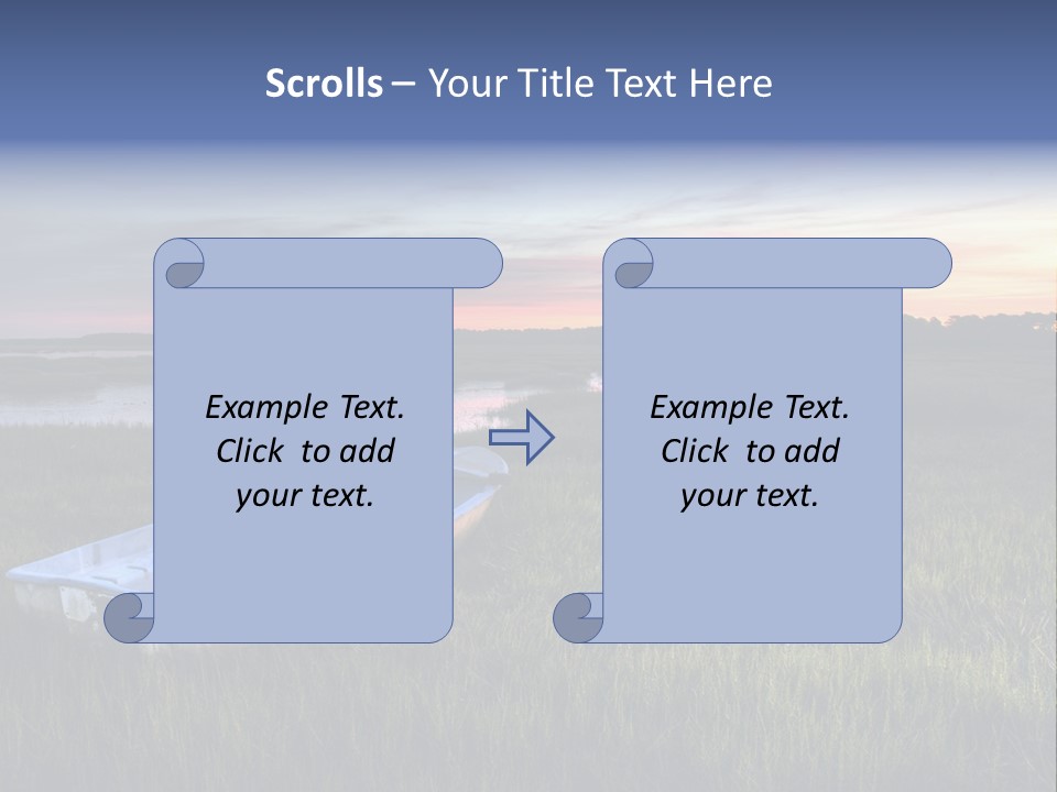 A Boat Sitting On Top Of A Lush Green Field PowerPoint Template