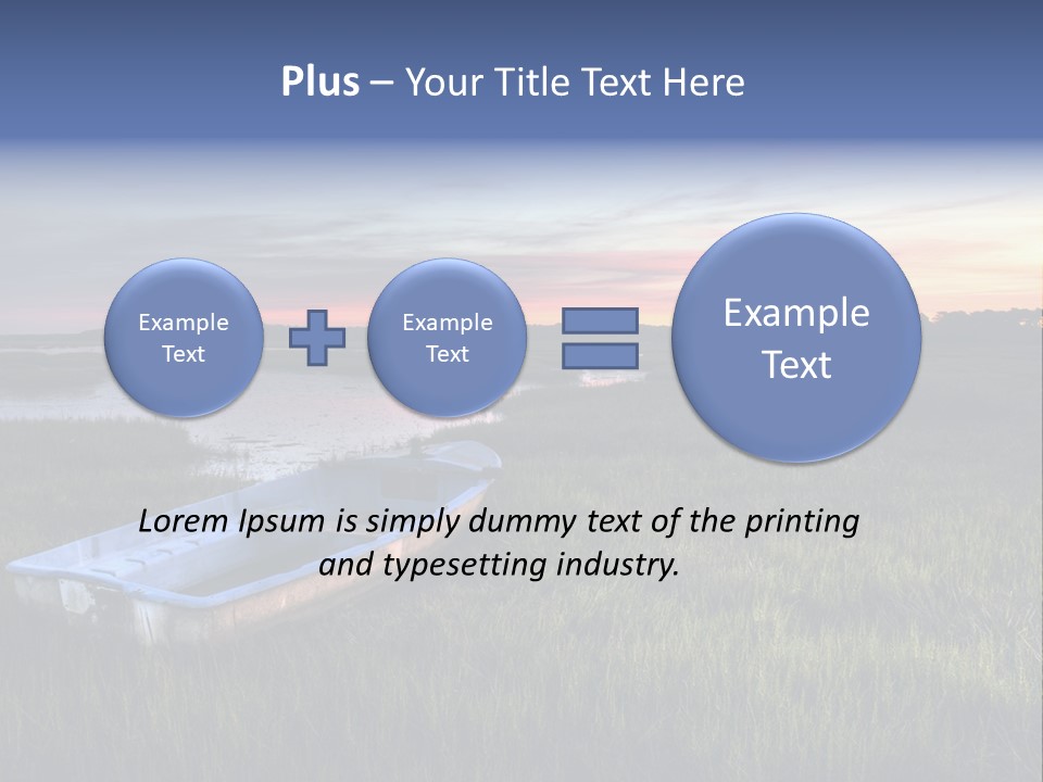A Boat Sitting On Top Of A Lush Green Field PowerPoint Template