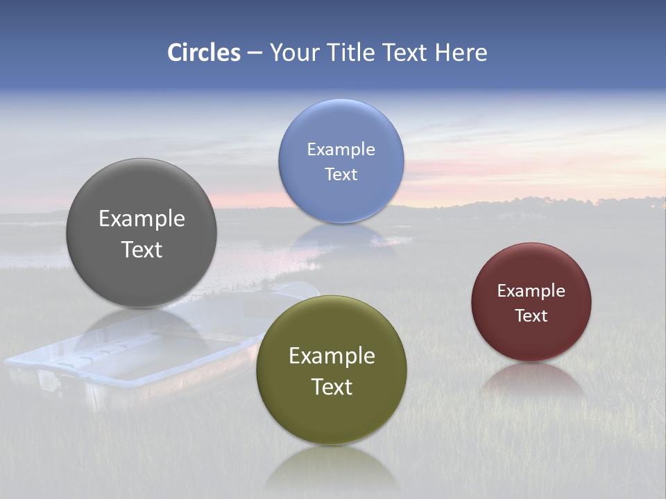 A Boat Sitting On Top Of A Lush Green Field PowerPoint Template