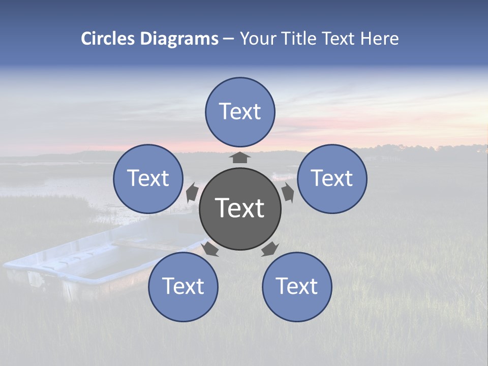 A Boat Sitting On Top Of A Lush Green Field PowerPoint Template