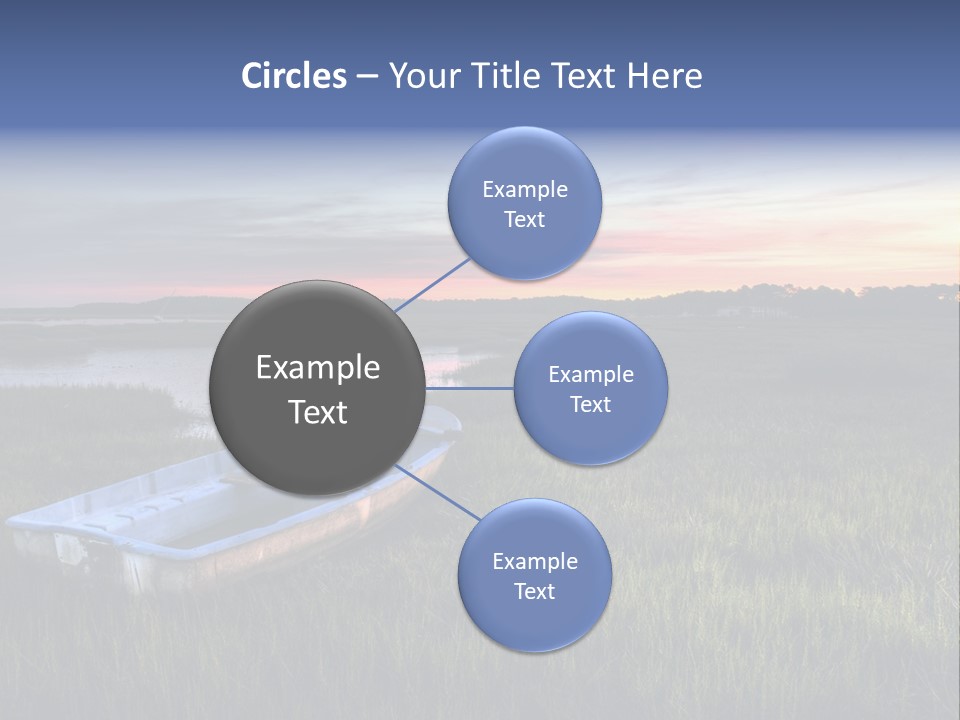 A Boat Sitting On Top Of A Lush Green Field PowerPoint Template