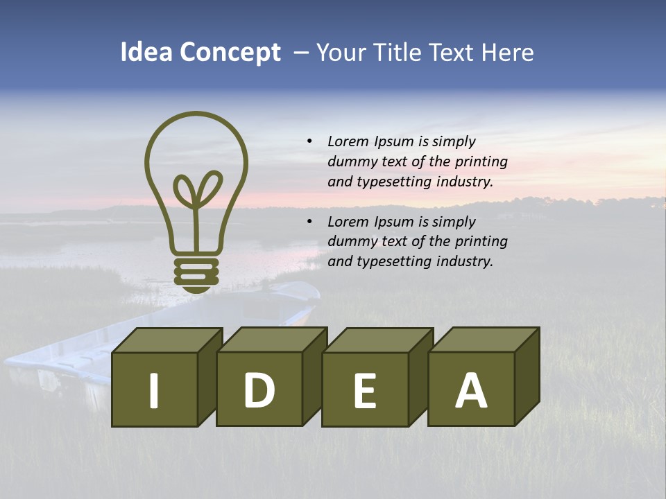 A Boat Sitting On Top Of A Lush Green Field PowerPoint Template