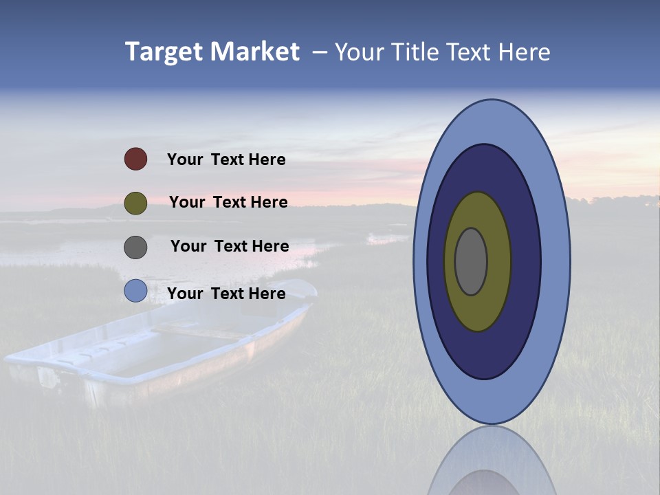 A Boat Sitting On Top Of A Lush Green Field PowerPoint Template