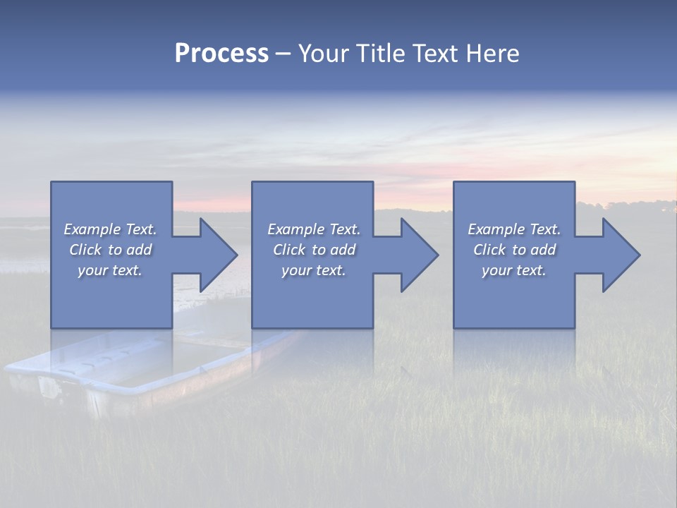 A Boat Sitting On Top Of A Lush Green Field PowerPoint Template