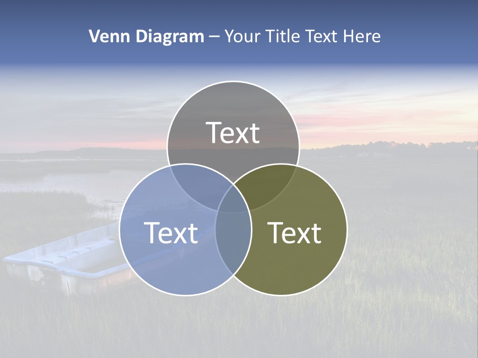 A Boat Sitting On Top Of A Lush Green Field PowerPoint Template