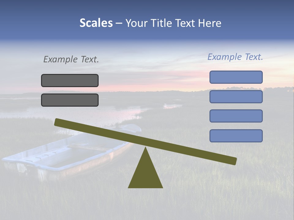 A Boat Sitting On Top Of A Lush Green Field PowerPoint Template