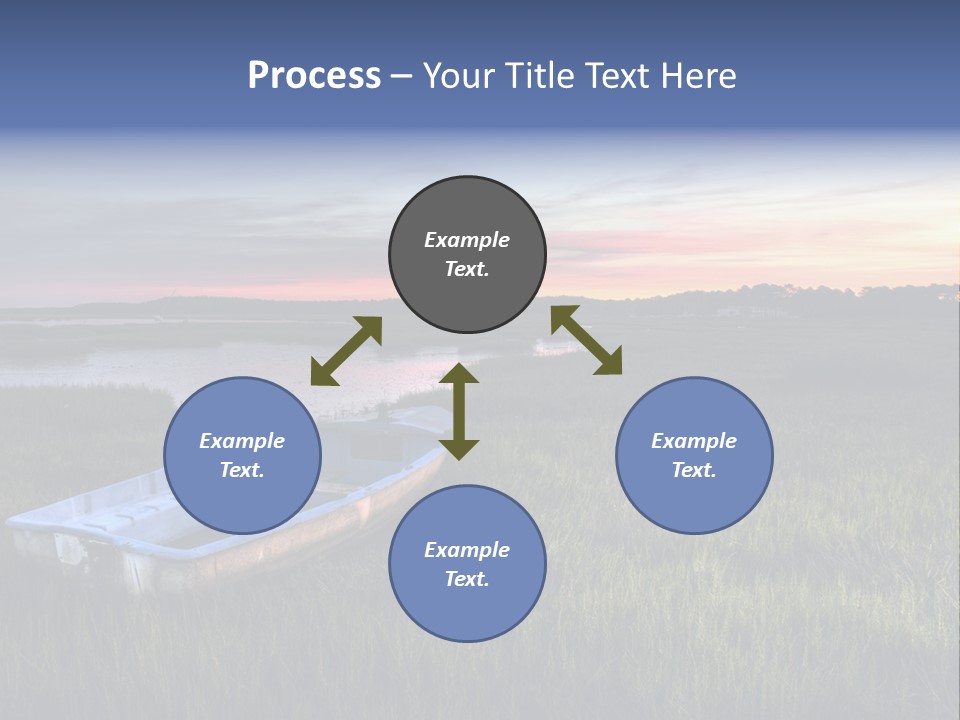 A Boat Sitting On Top Of A Lush Green Field PowerPoint Template