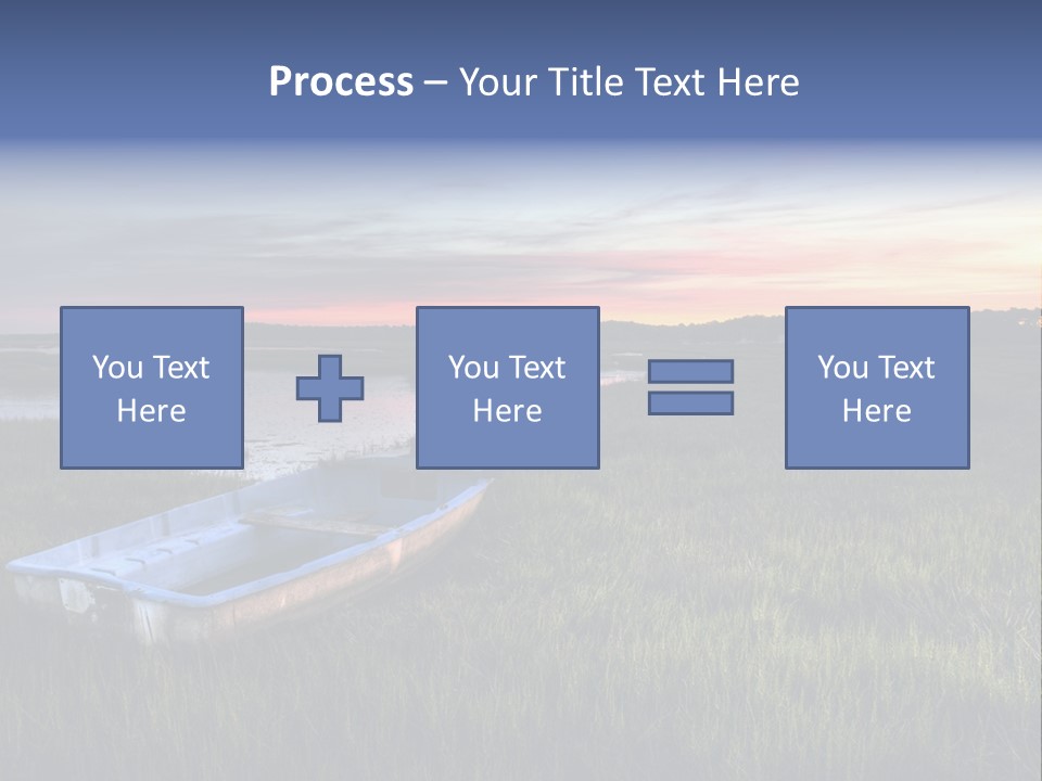 A Boat Sitting On Top Of A Lush Green Field PowerPoint Template