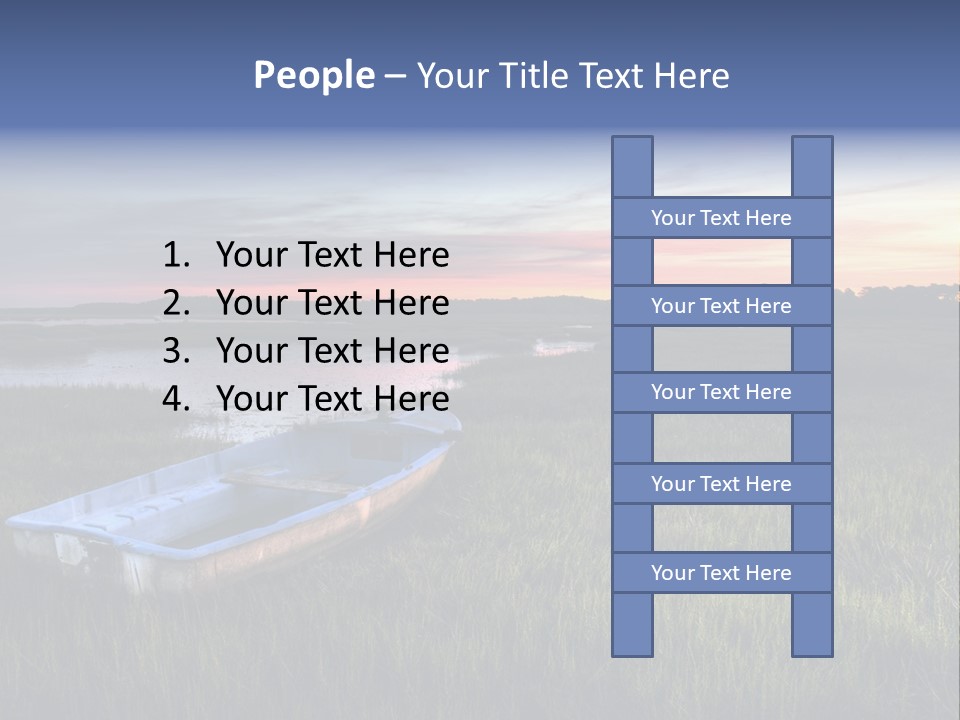 A Boat Sitting On Top Of A Lush Green Field PowerPoint Template