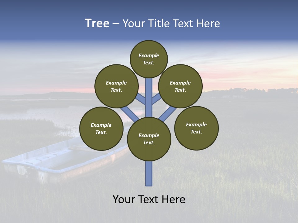 A Boat Sitting On Top Of A Lush Green Field PowerPoint Template