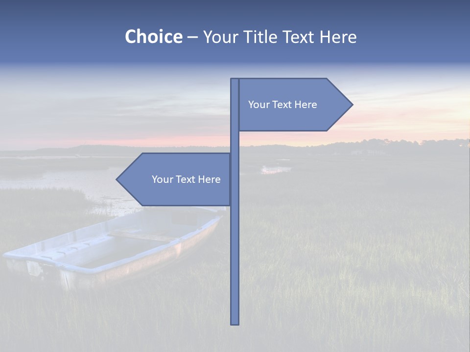 A Boat Sitting On Top Of A Lush Green Field PowerPoint Template