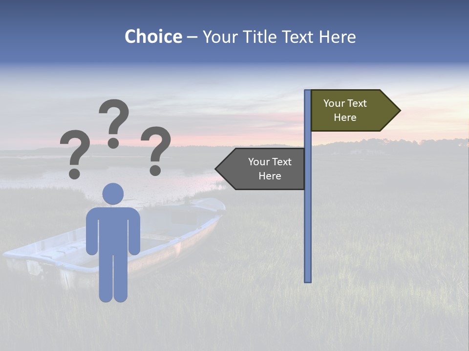 A Boat Sitting On Top Of A Lush Green Field PowerPoint Template