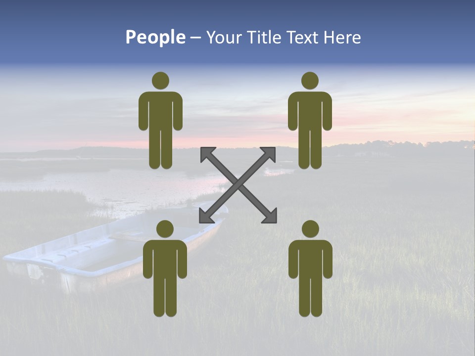 A Boat Sitting On Top Of A Lush Green Field PowerPoint Template