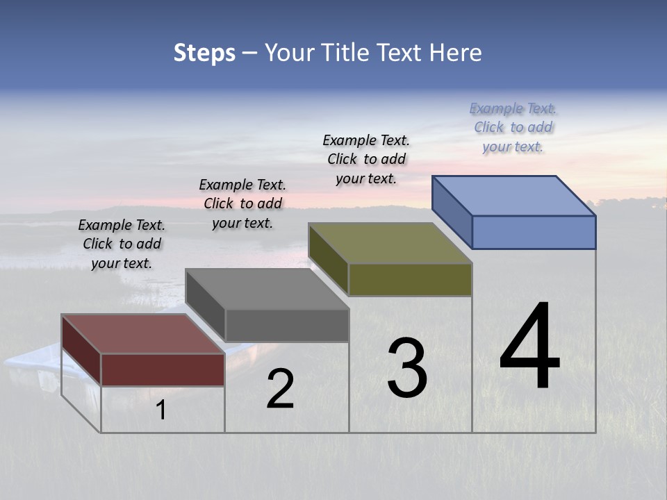 A Boat Sitting On Top Of A Lush Green Field PowerPoint Template