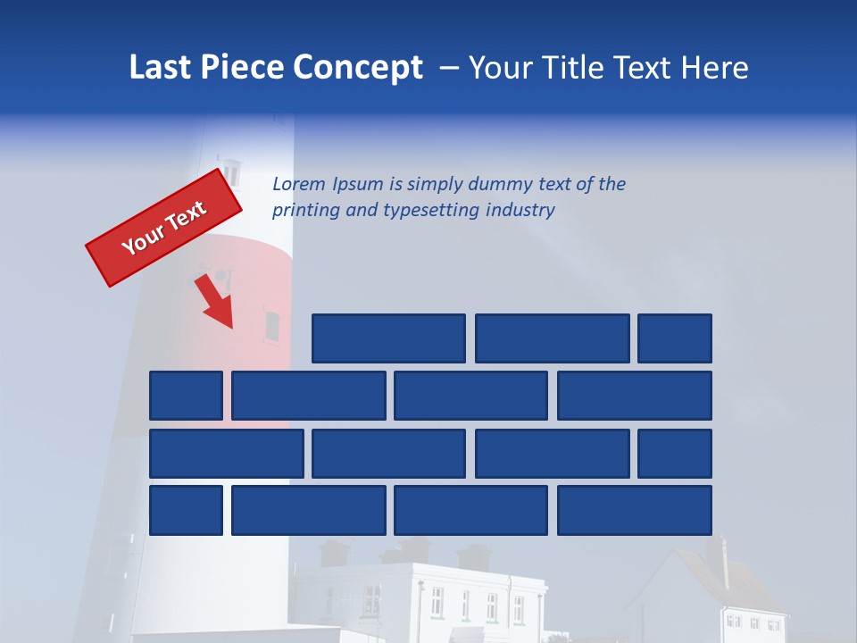 A Red And White Lighthouse With A Blue Sky In The Background PowerPoint Template