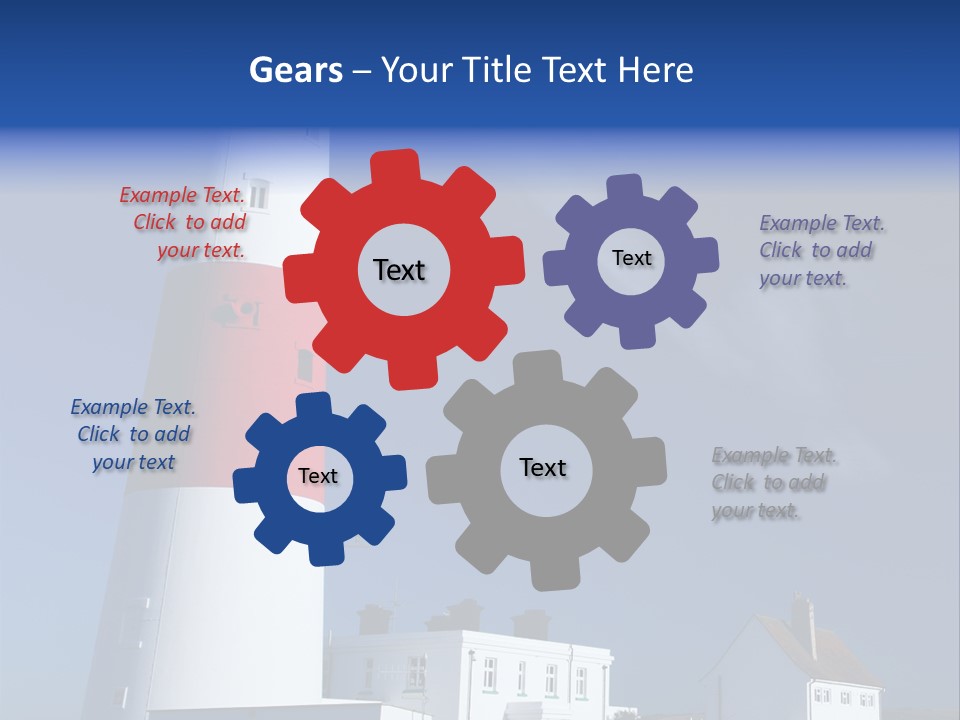 A Red And White Lighthouse With A Blue Sky In The Background PowerPoint Template