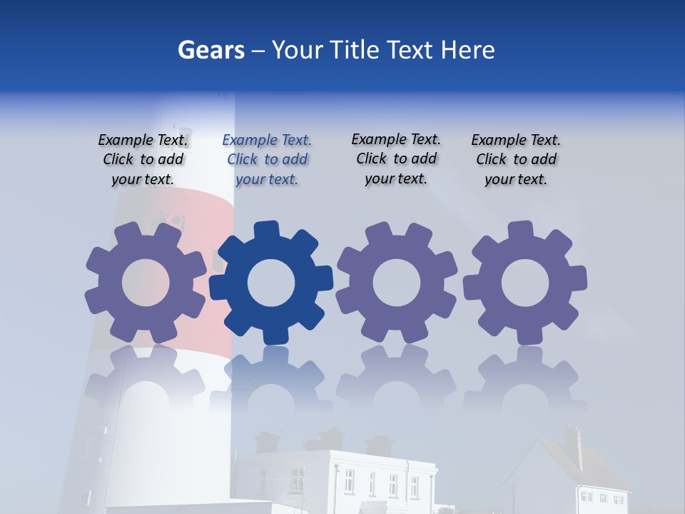 A Red And White Lighthouse With A Blue Sky In The Background PowerPoint Template