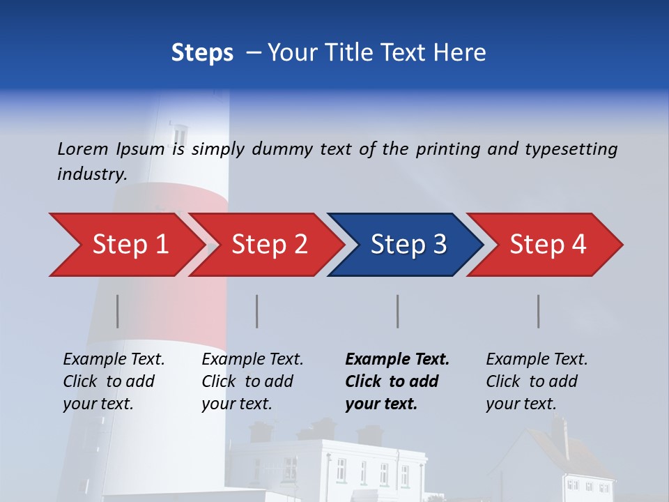 A Red And White Lighthouse With A Blue Sky In The Background PowerPoint Template