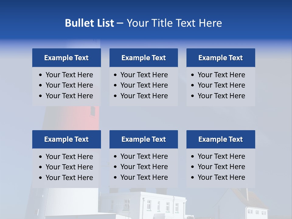 A Red And White Lighthouse With A Blue Sky In The Background PowerPoint Template