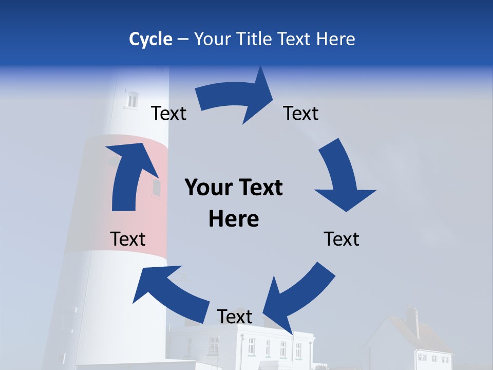 A Red And White Lighthouse With A Blue Sky In The Background PowerPoint Template