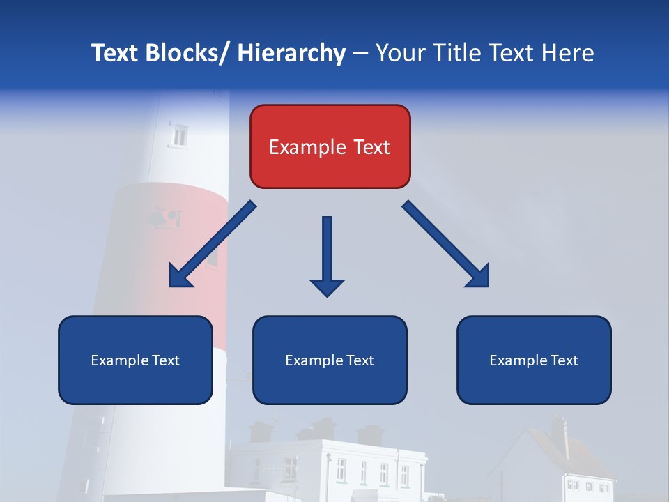 A Red And White Lighthouse With A Blue Sky In The Background PowerPoint Template