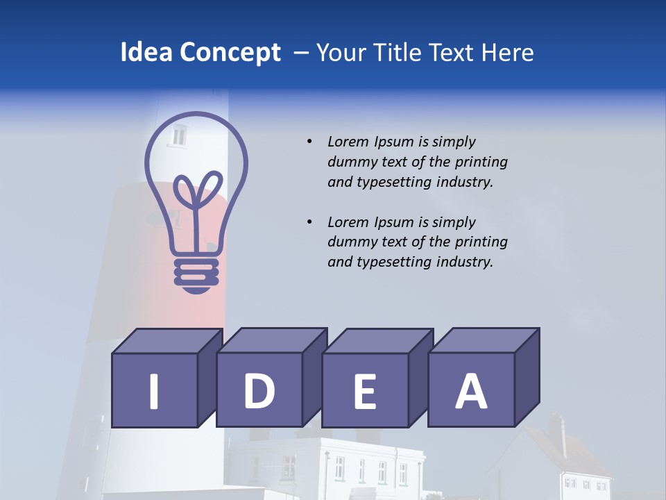 A Red And White Lighthouse With A Blue Sky In The Background PowerPoint Template