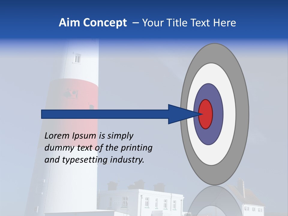 A Red And White Lighthouse With A Blue Sky In The Background PowerPoint Template