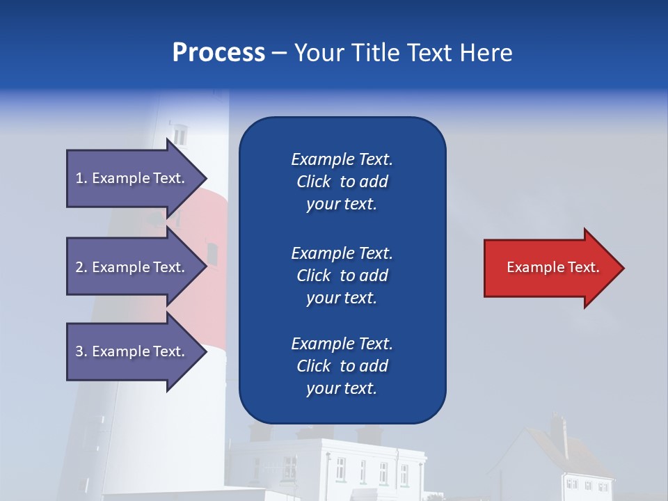 A Red And White Lighthouse With A Blue Sky In The Background PowerPoint Template