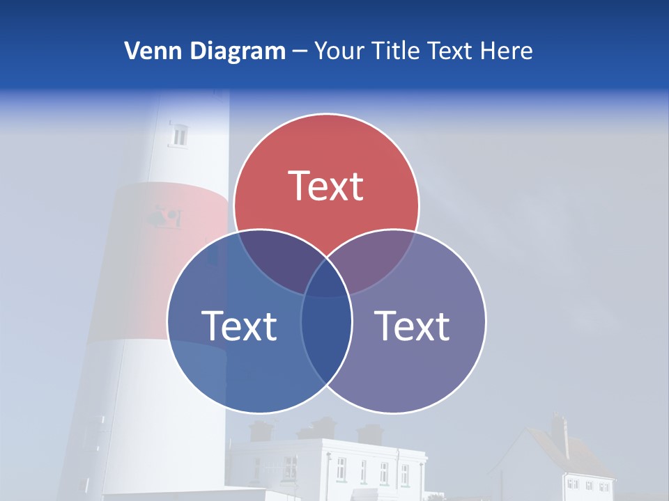 A Red And White Lighthouse With A Blue Sky In The Background PowerPoint Template