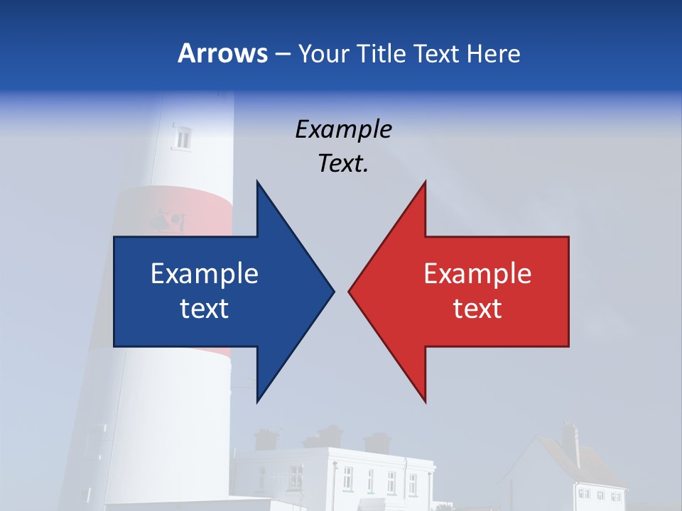A Red And White Lighthouse With A Blue Sky In The Background PowerPoint Template