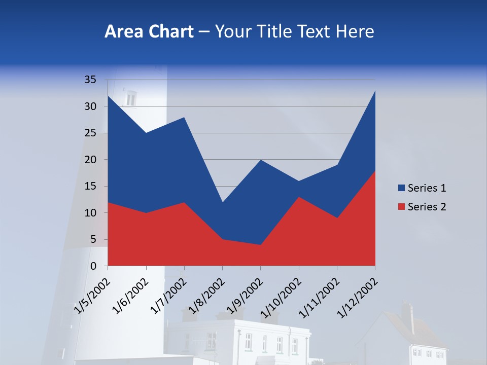 A Red And White Lighthouse With A Blue Sky In The Background PowerPoint Template