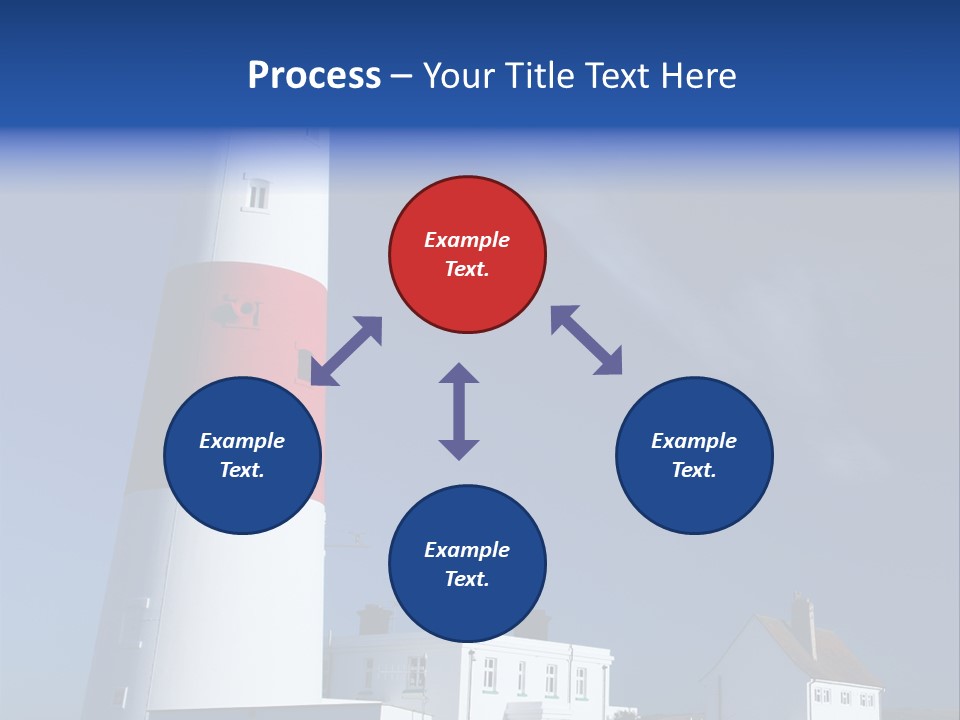 A Red And White Lighthouse With A Blue Sky In The Background PowerPoint Template