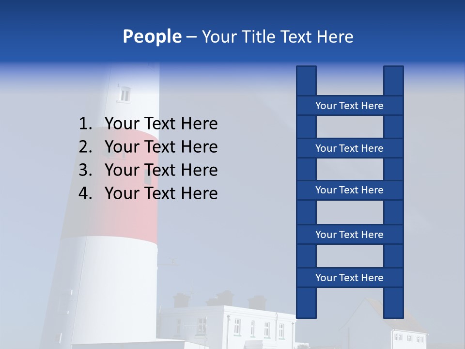 A Red And White Lighthouse With A Blue Sky In The Background PowerPoint Template