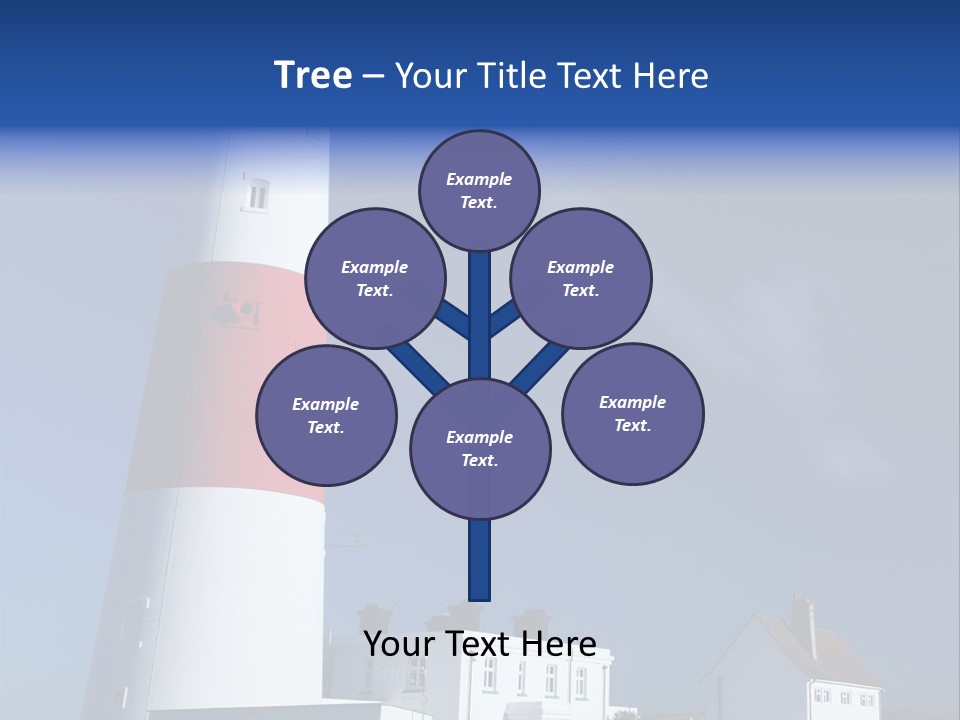 A Red And White Lighthouse With A Blue Sky In The Background PowerPoint Template