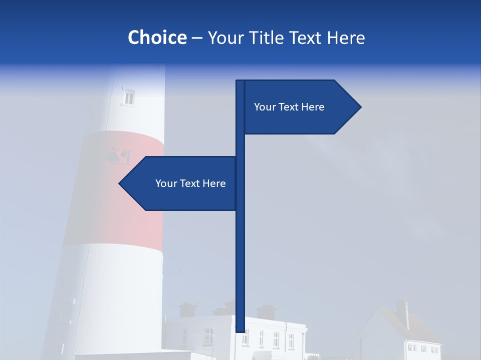 A Red And White Lighthouse With A Blue Sky In The Background PowerPoint Template