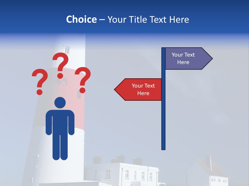 A Red And White Lighthouse With A Blue Sky In The Background PowerPoint Template