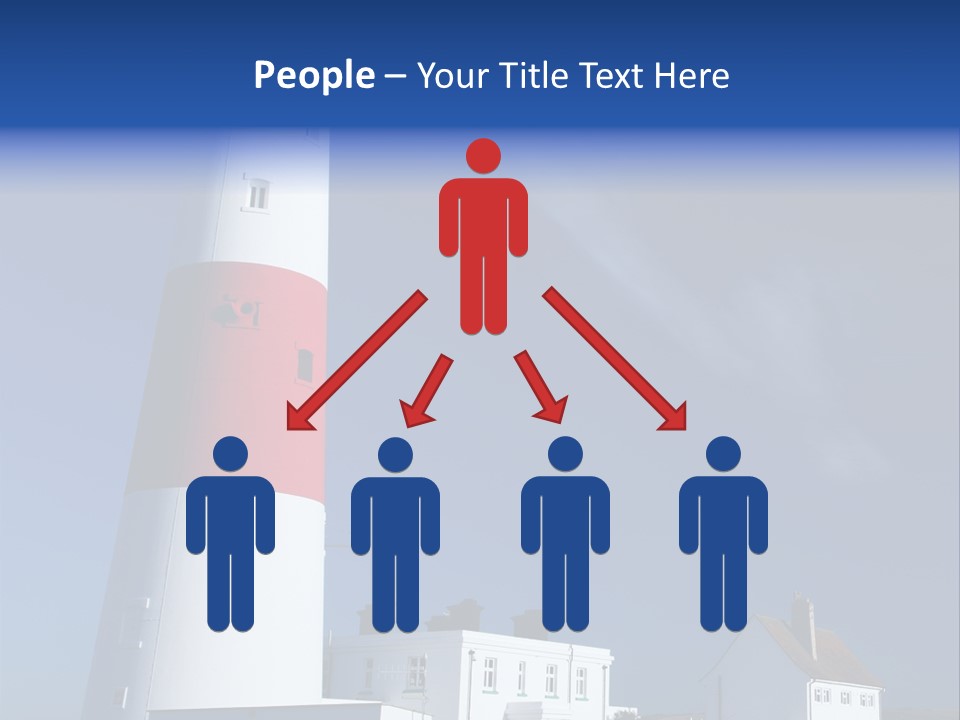 A Red And White Lighthouse With A Blue Sky In The Background PowerPoint Template