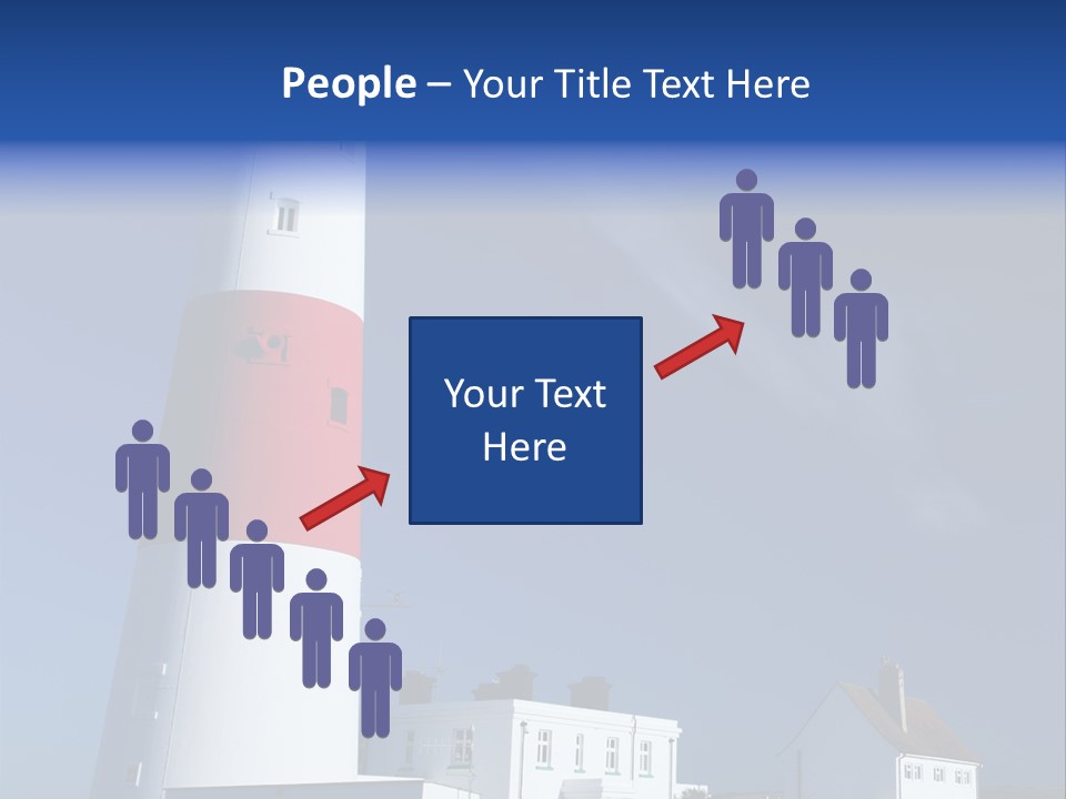 A Red And White Lighthouse With A Blue Sky In The Background PowerPoint Template