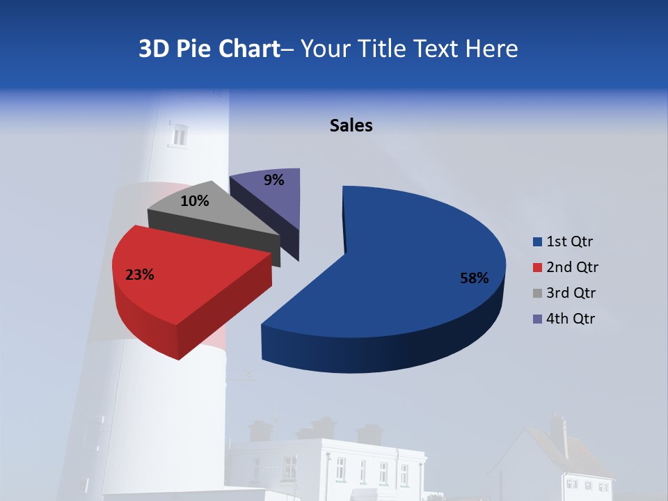 A Red And White Lighthouse With A Blue Sky In The Background PowerPoint Template