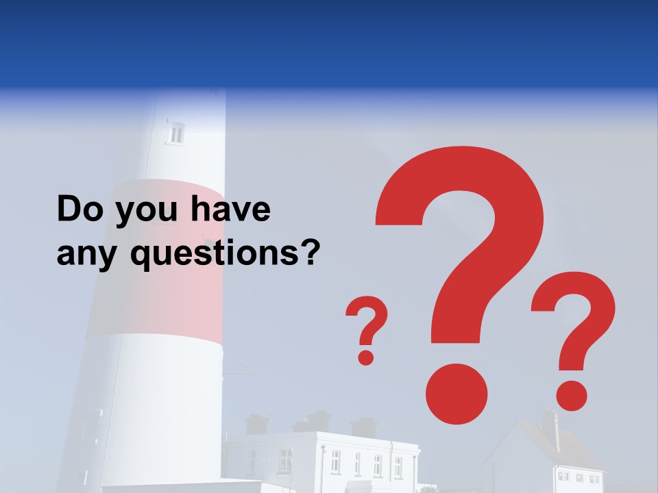 A Red And White Lighthouse With A Blue Sky In The Background PowerPoint Template