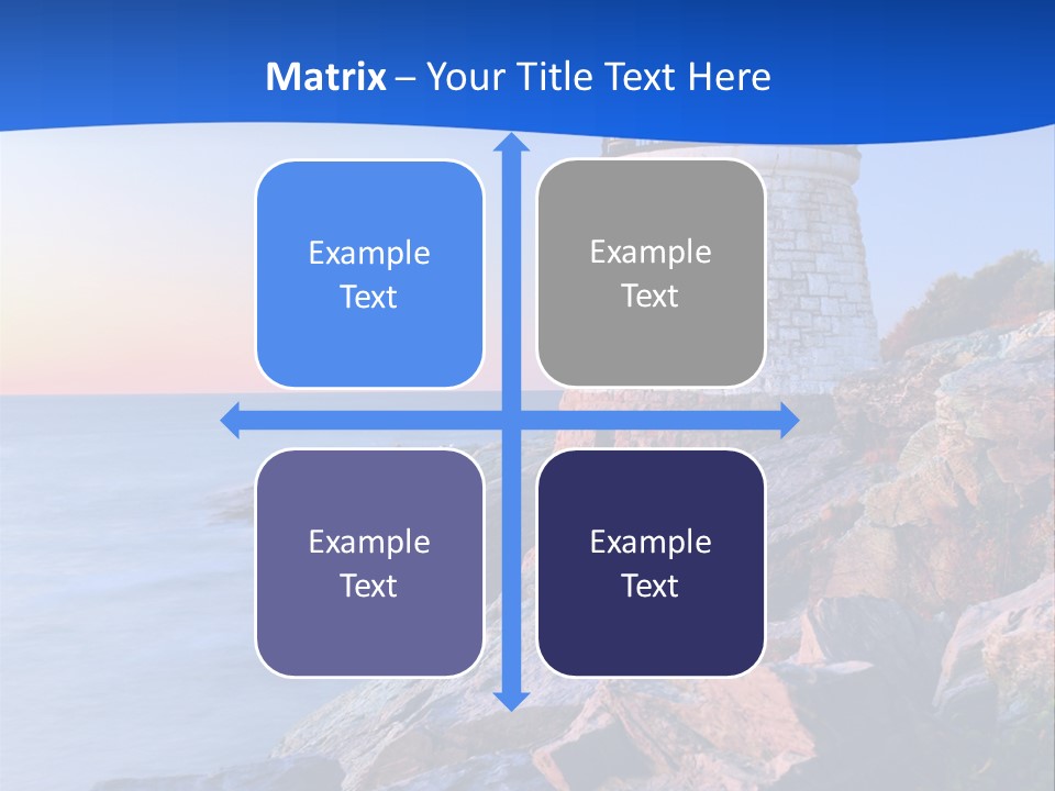 A Lighthouse On A Rocky Shore With The Ocean In The Background PowerPoint Template