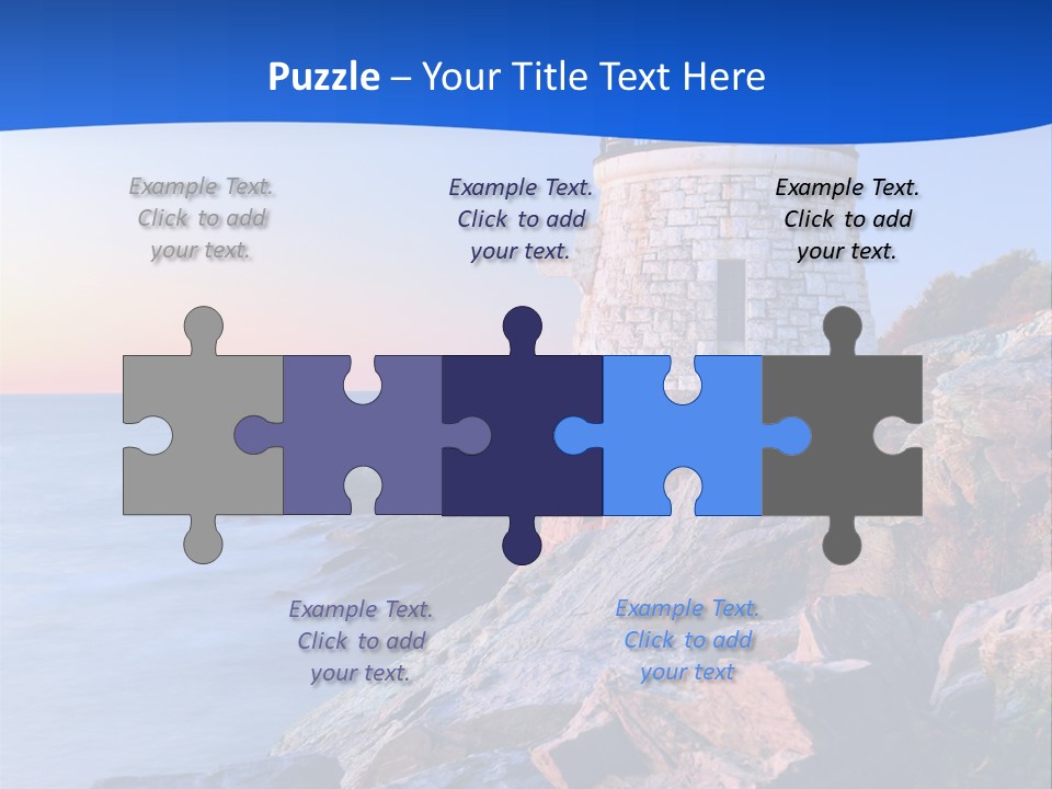 A Lighthouse On A Rocky Shore With The Ocean In The Background PowerPoint Template