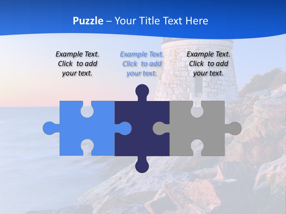 A Lighthouse On A Rocky Shore With The Ocean In The Background PowerPoint Template