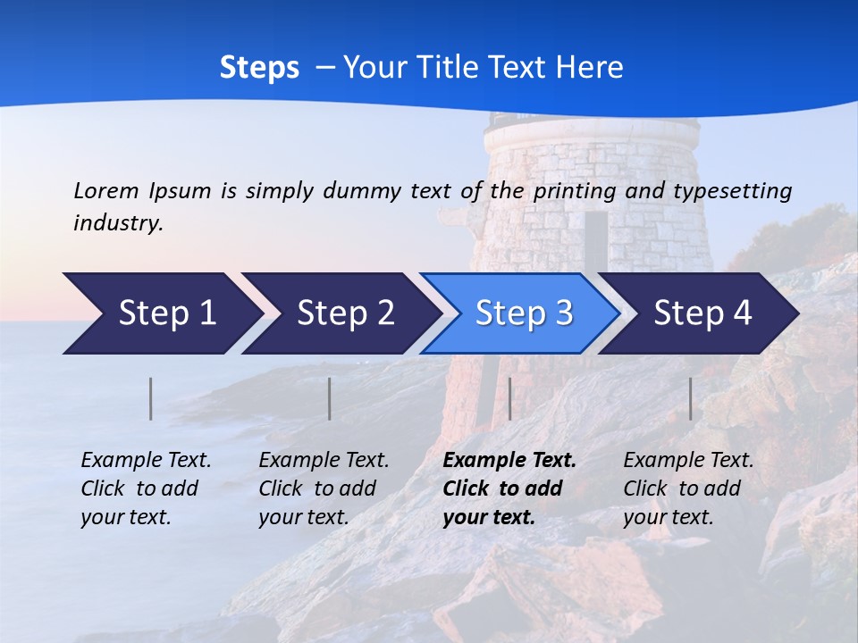 A Lighthouse On A Rocky Shore With The Ocean In The Background PowerPoint Template