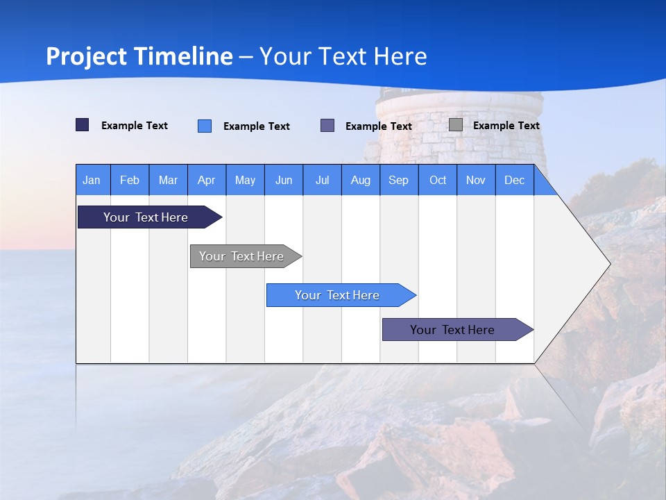 A Lighthouse On A Rocky Shore With The Ocean In The Background PowerPoint Template