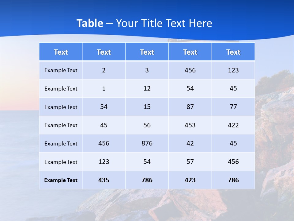 A Lighthouse On A Rocky Shore With The Ocean In The Background PowerPoint Template