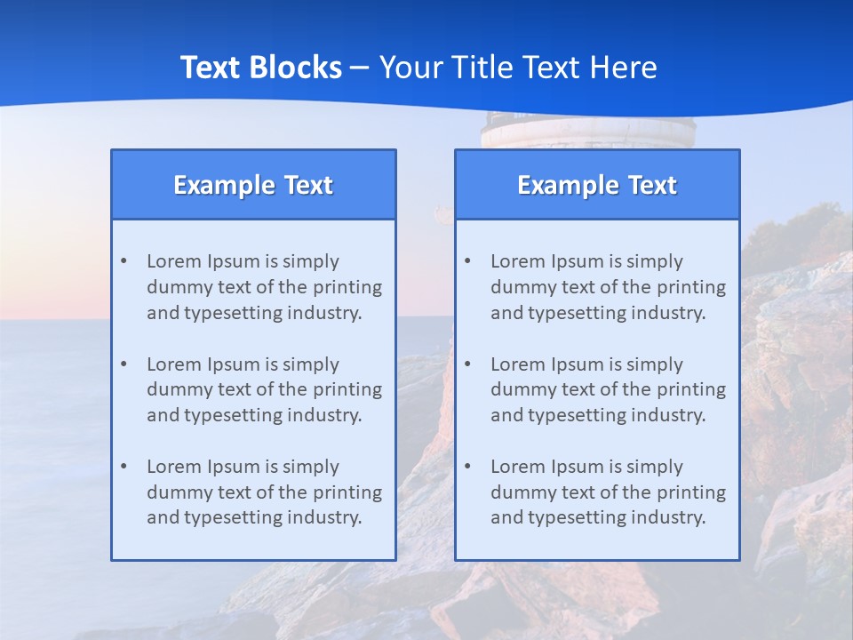 A Lighthouse On A Rocky Shore With The Ocean In The Background PowerPoint Template