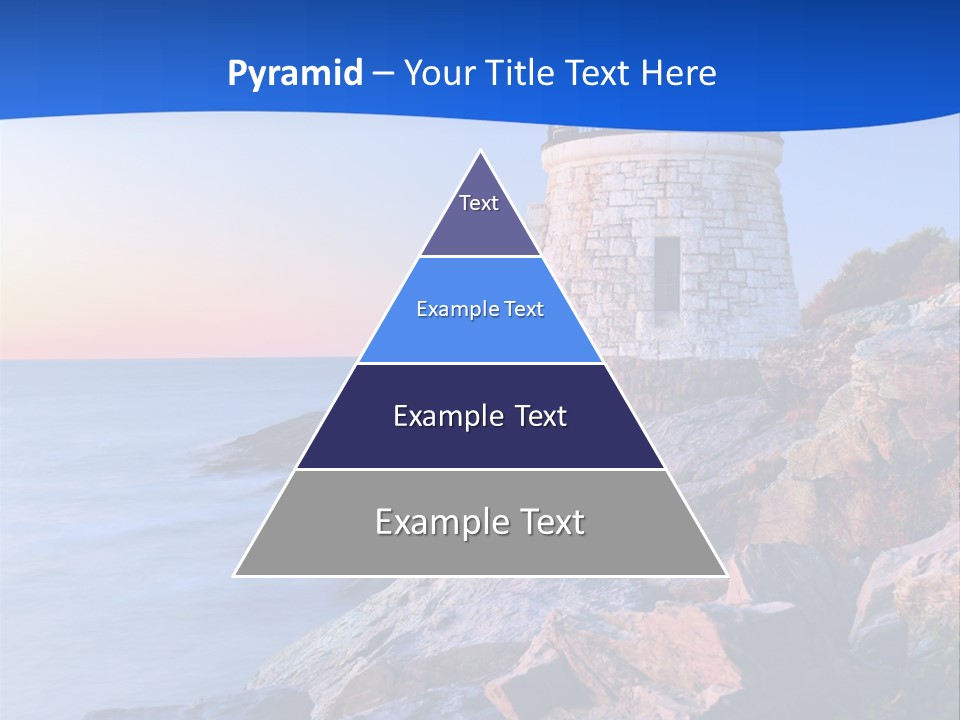 A Lighthouse On A Rocky Shore With The Ocean In The Background PowerPoint Template