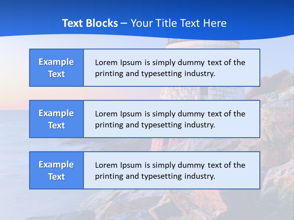 A Lighthouse On A Rocky Shore With The Ocean In The Background PowerPoint Template