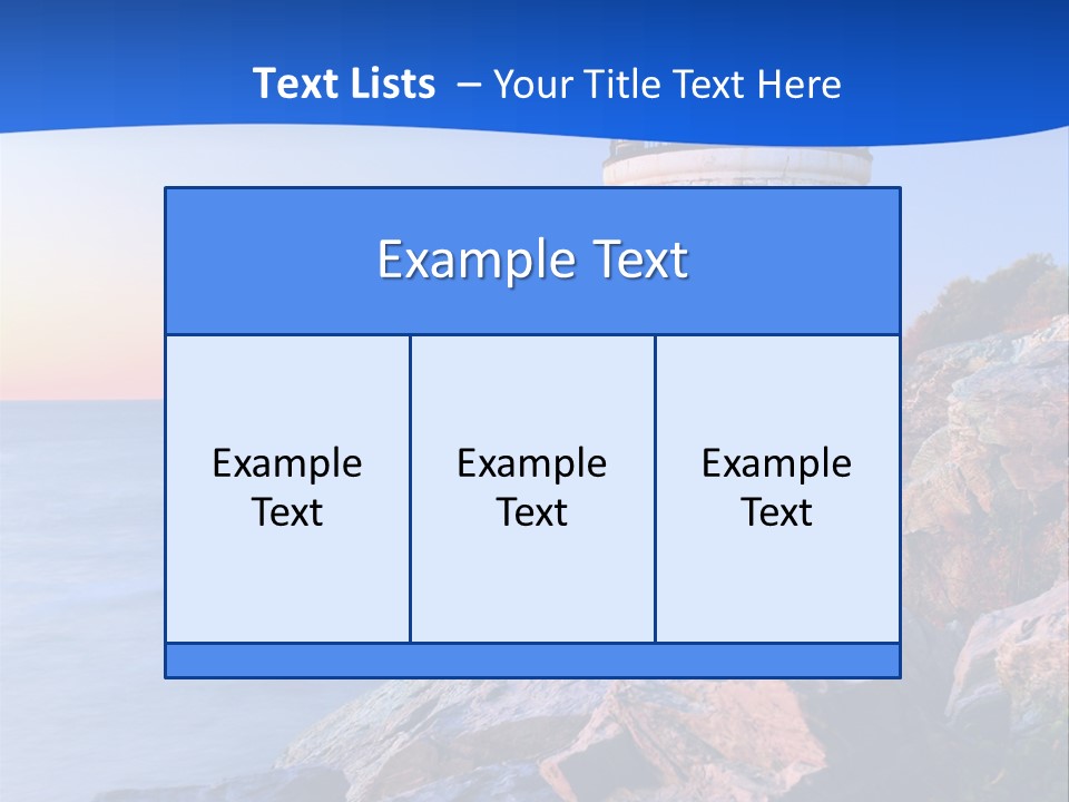 A Lighthouse On A Rocky Shore With The Ocean In The Background PowerPoint Template